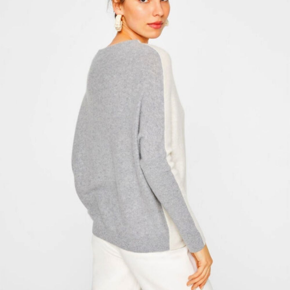 Club Monaco colorblock Boiled Cashmere Dolman Sweater XS 100% cashmere relaxed